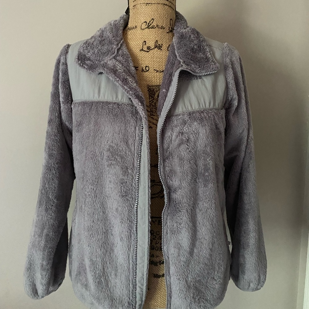 Gray North Face Zip up Jacket